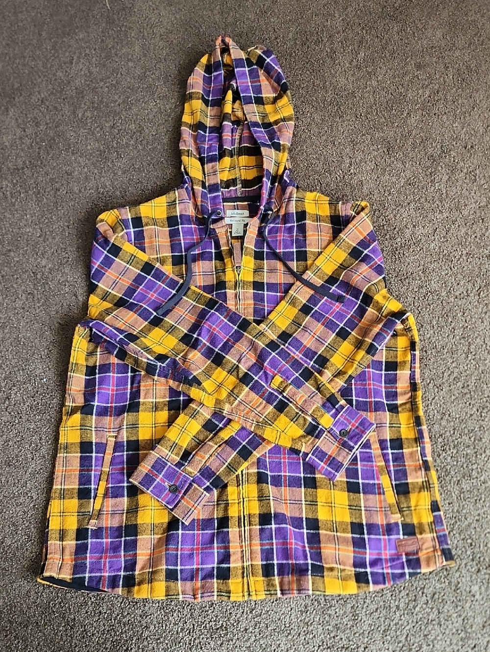 L.L.Bean Scotch Plaid Hoodie Womens Medium